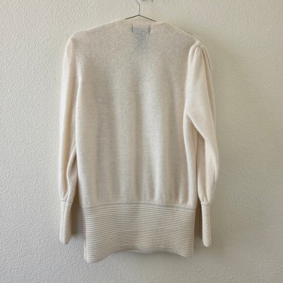 Spree International Vintage Embellished Wool Angora Sweater Beaded Cream Women M - Picture 7 of 12